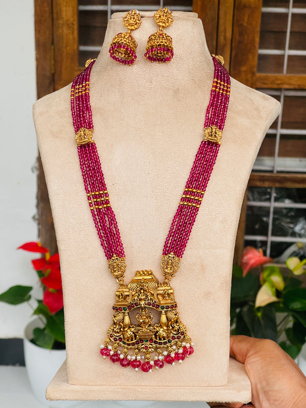 Premium Rani Pink Pearl Haaram