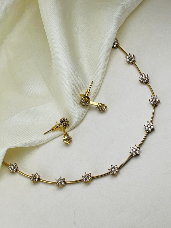 Flower Diamond Statement Necklace