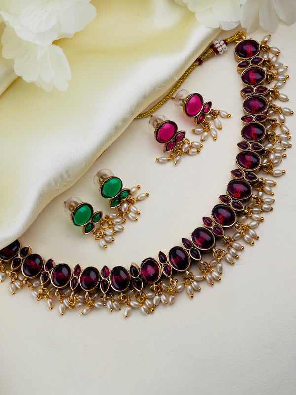 Reversible Ruby and Emerald Necklace