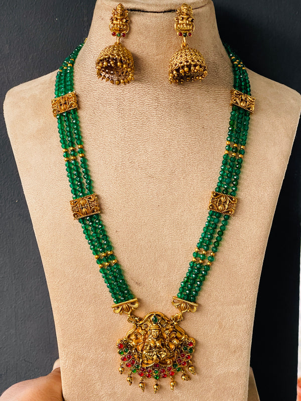 Green Beads Goddess Haaram