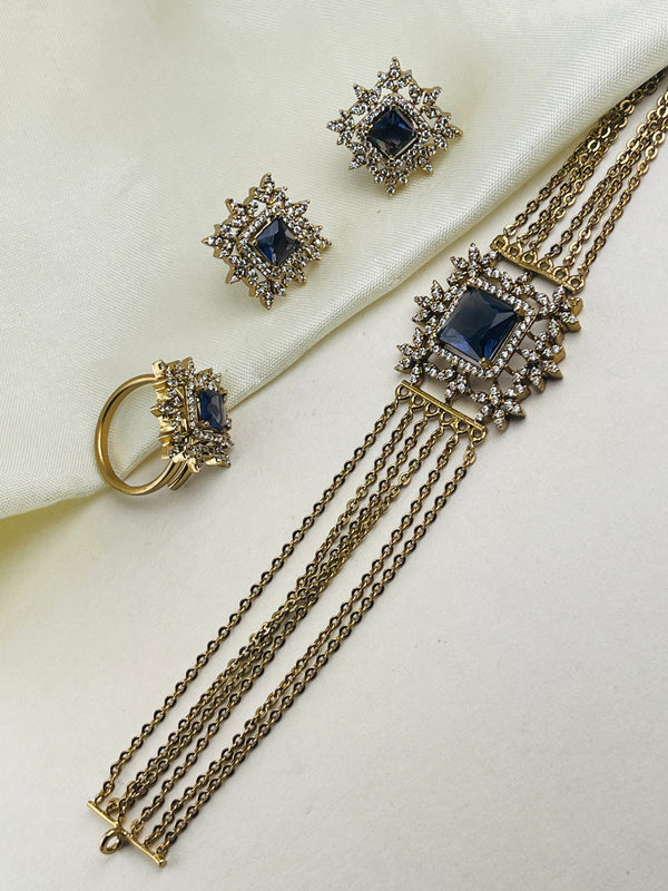 Midnight Blue Premium Chocker WITH RING