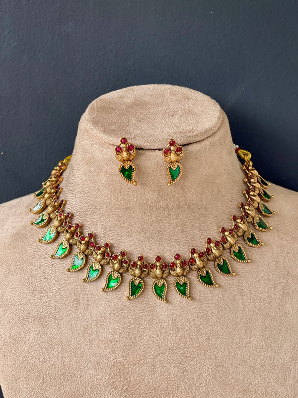 Premium Emerald Palakka Necklace