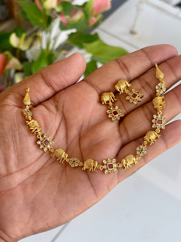 Premium Ruby and Emerald Elephant Statement