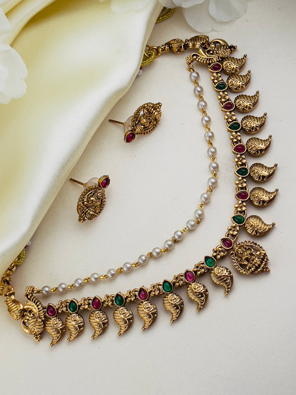 Peal Gold Palakka Goddess Necklace