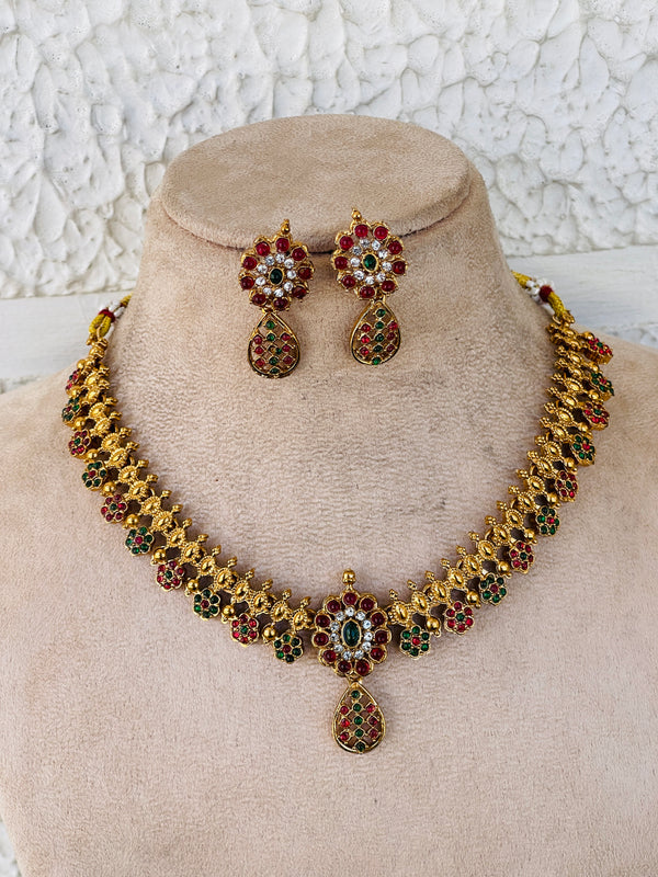 Multi Stone Gold Necklace