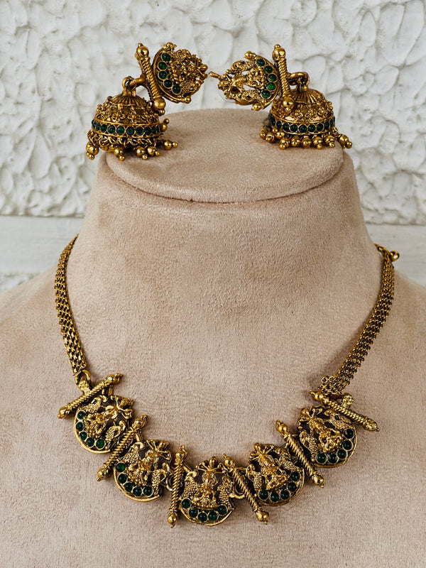 Emerald Goddess Necklace and  chocker