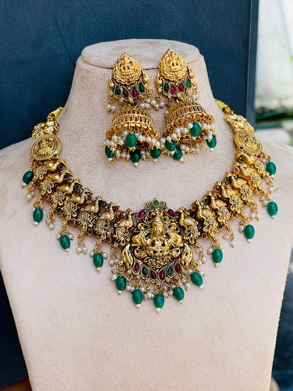 Heavy Goddess Peacock Necklace