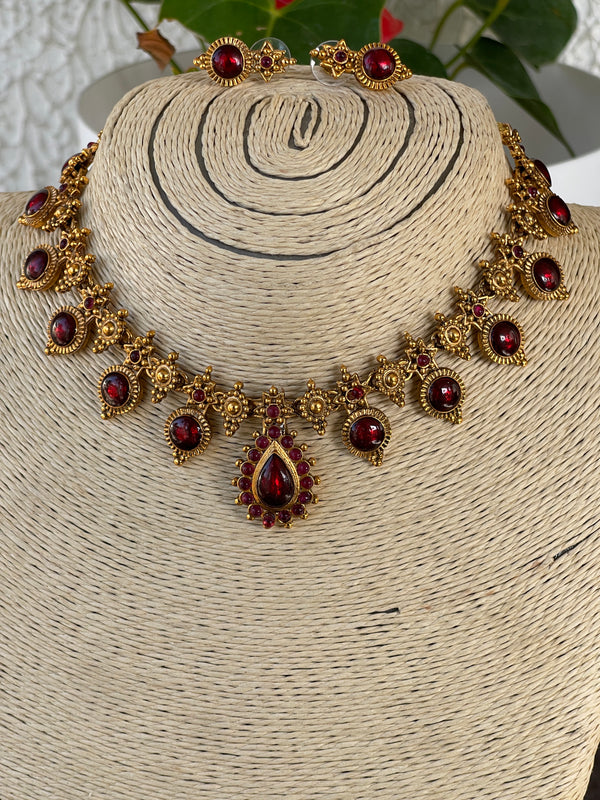 Enamel Ruby Palakka Necklace