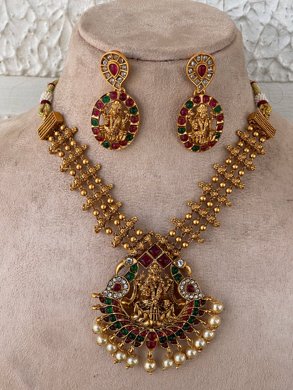 Goddess Ruby and Emerald Necklace
