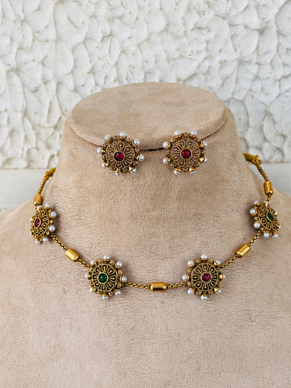 Multi Flower Beads Necklace