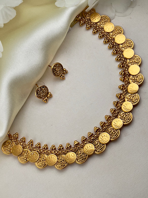 Gold Coin Double Layer Necklace