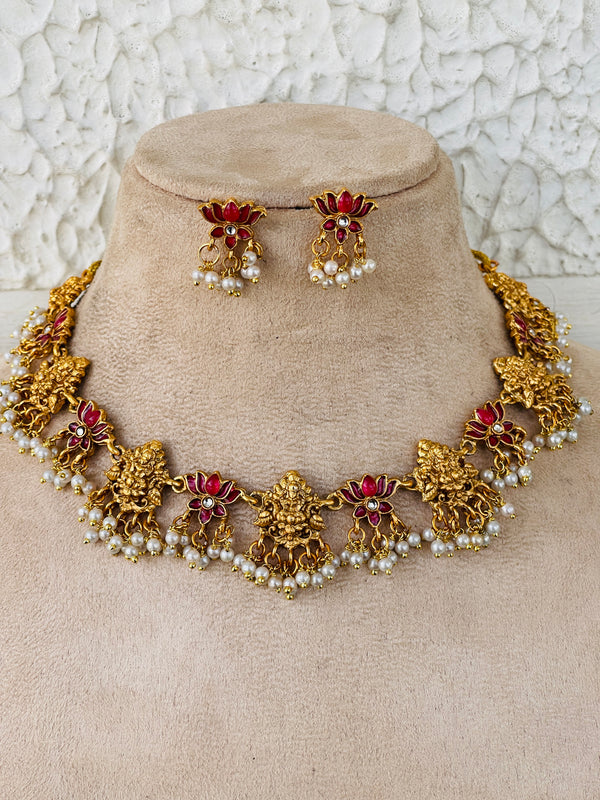 Ruby Goddess Kundan Necklace