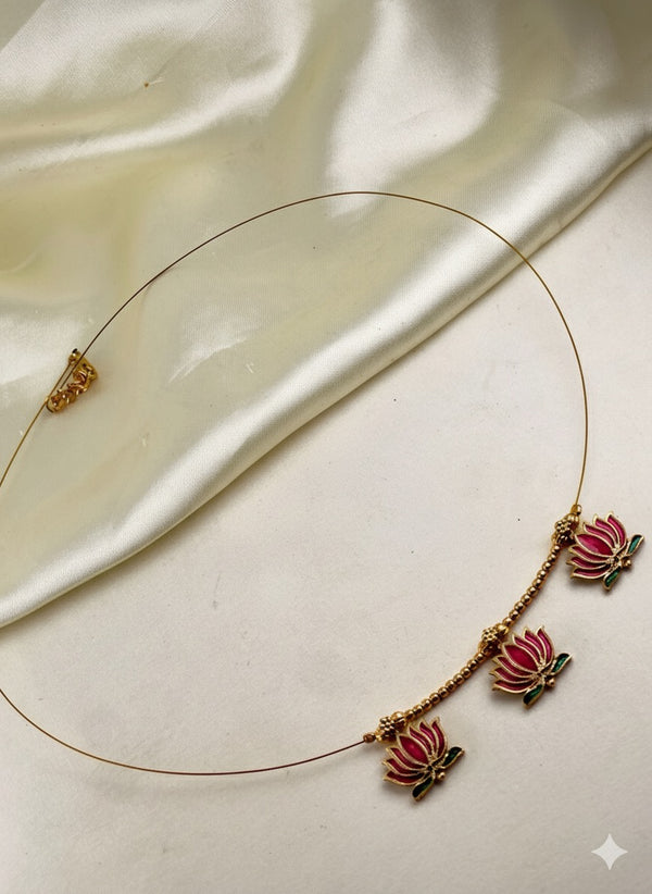 Invisible Triple Lotus Necklace