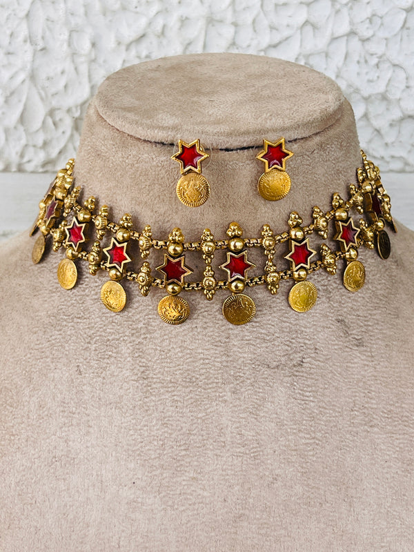 Ruby Star Coin Chocker