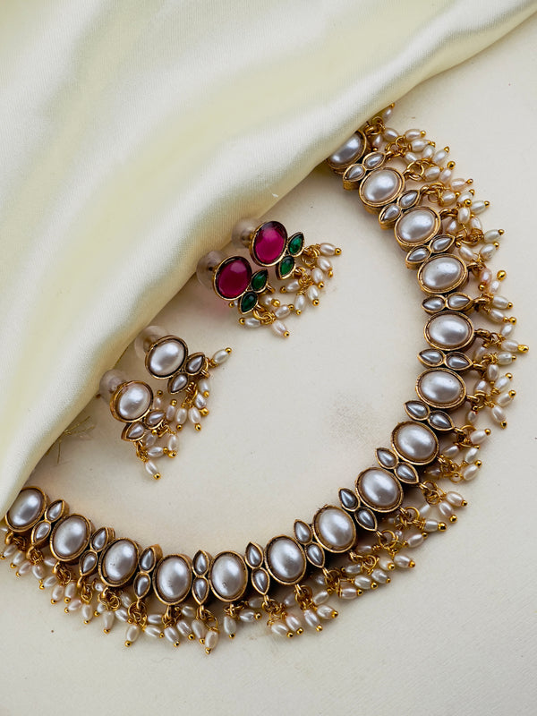 Reversible White an Ruby Necklace
