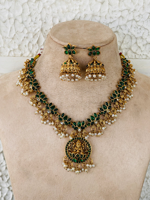 Emerald Pearl Goddess Necklace