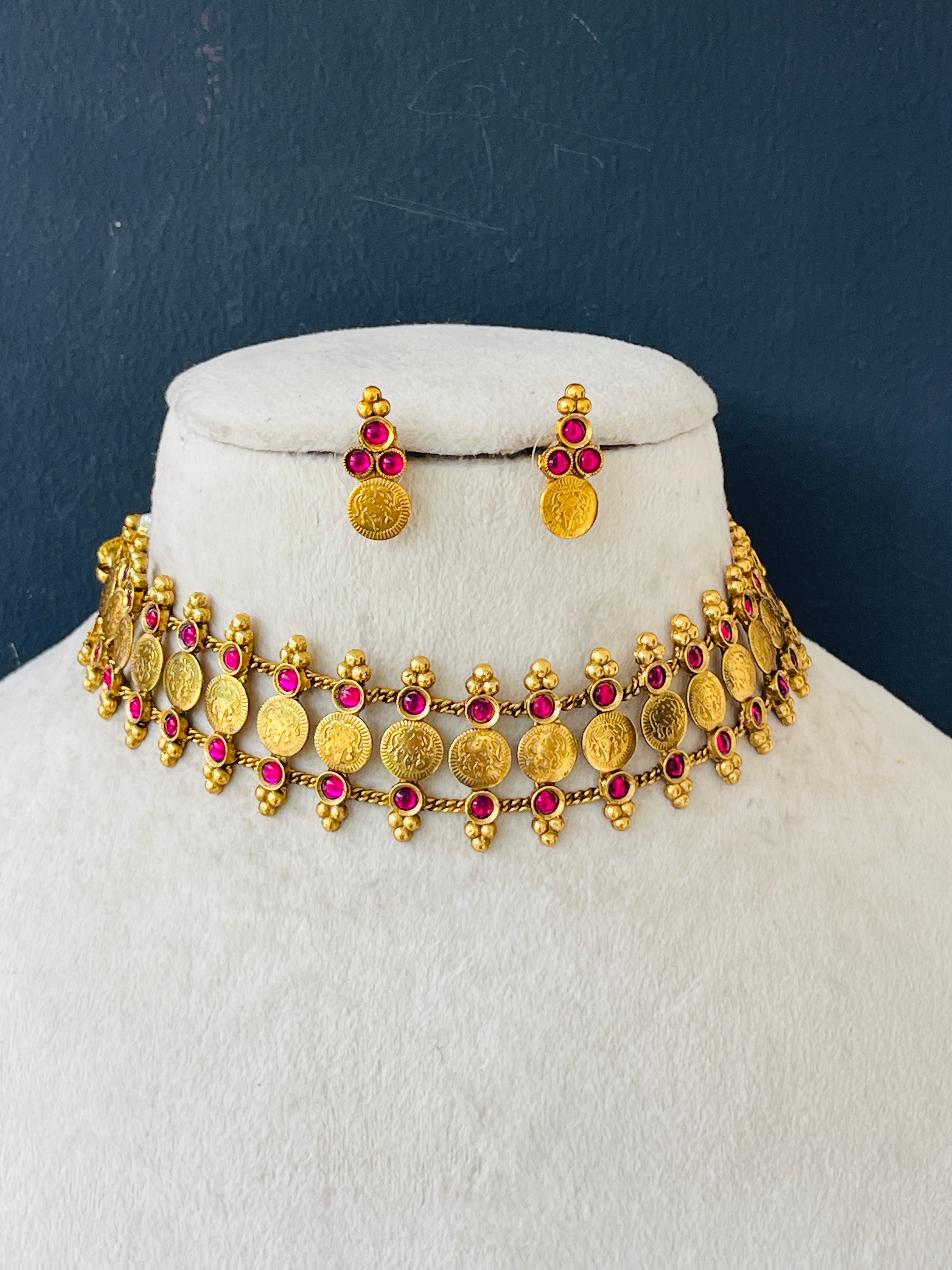 Ruby coin chocker – Mannat Jewelz