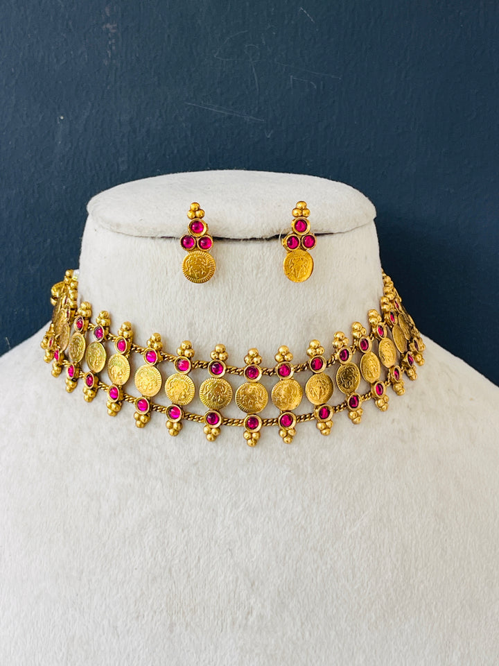 Ruby coin chocker – Mannat Jewelz
