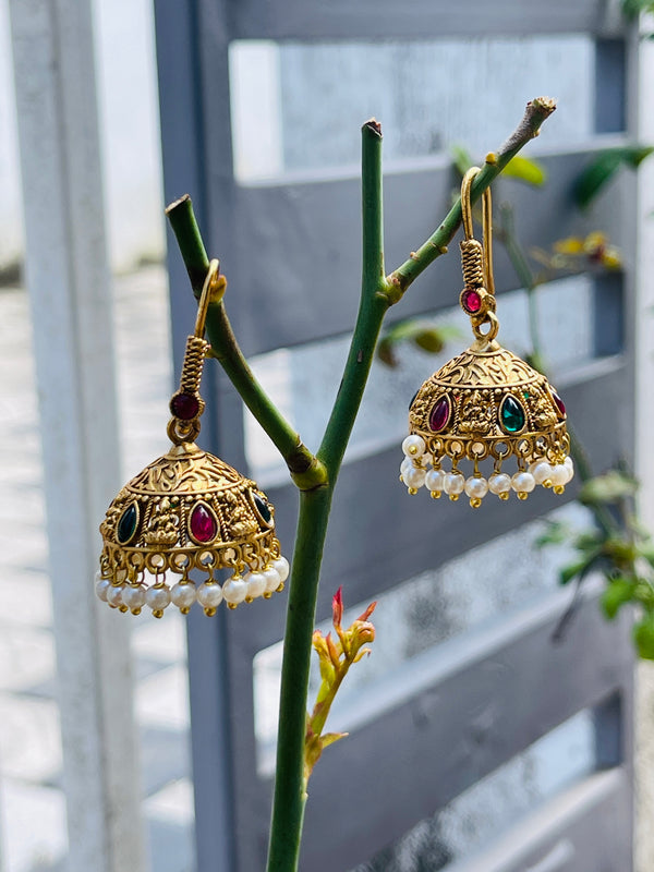 Multi colour stone Jhumka