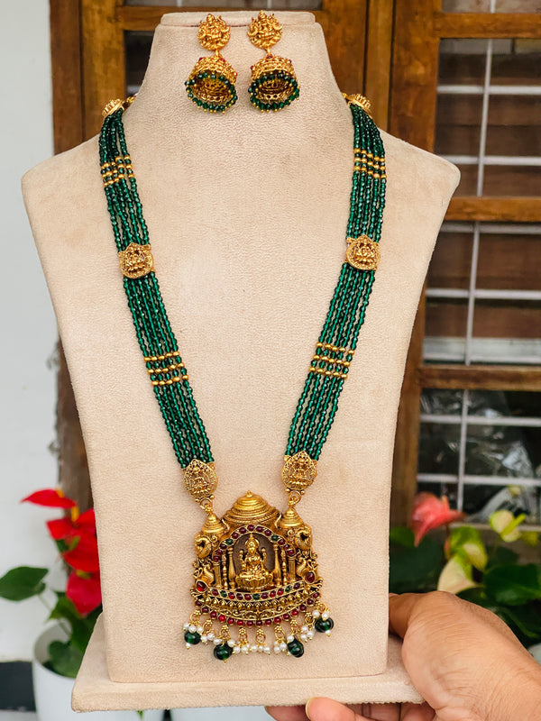 Premium Emerald Pearl Haaram