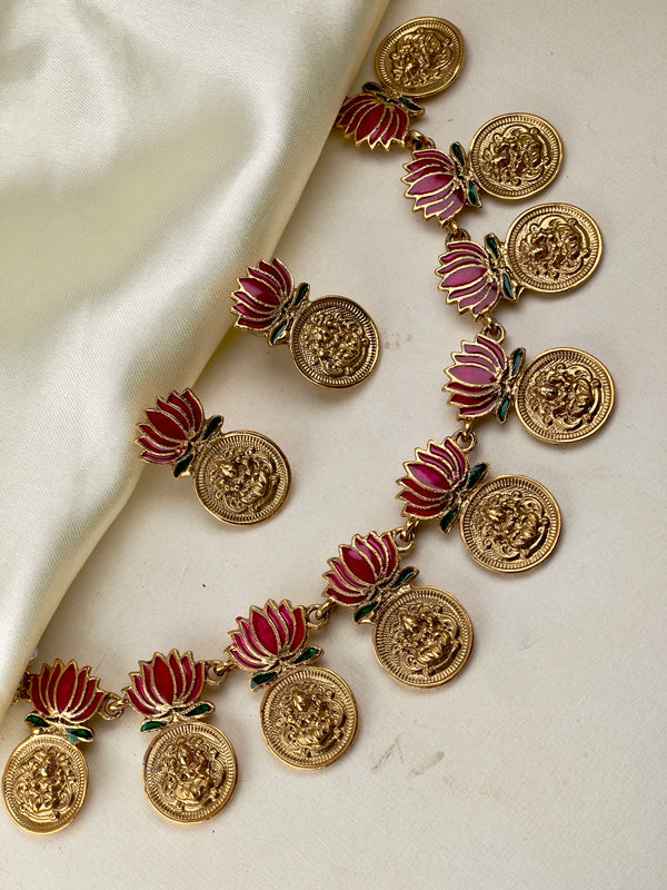 Lotus Goddess Coin Necklace