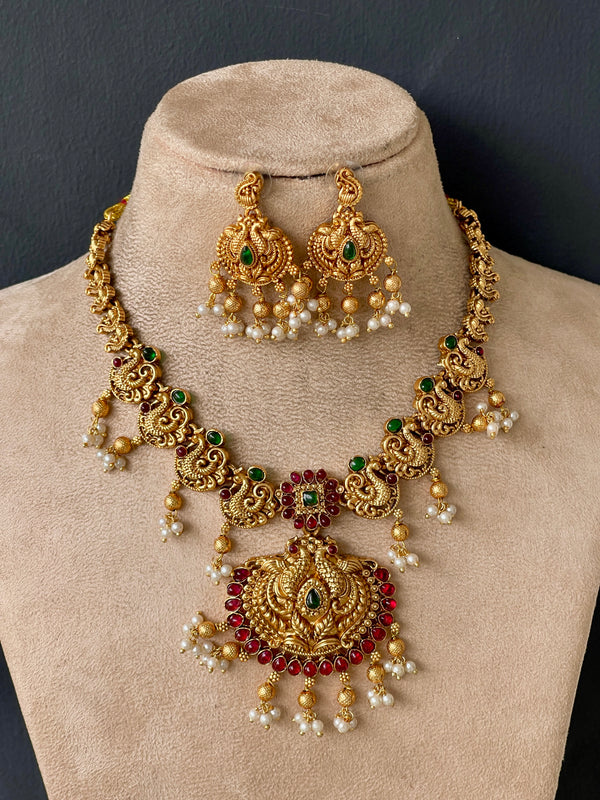 Peacock gold Necklace