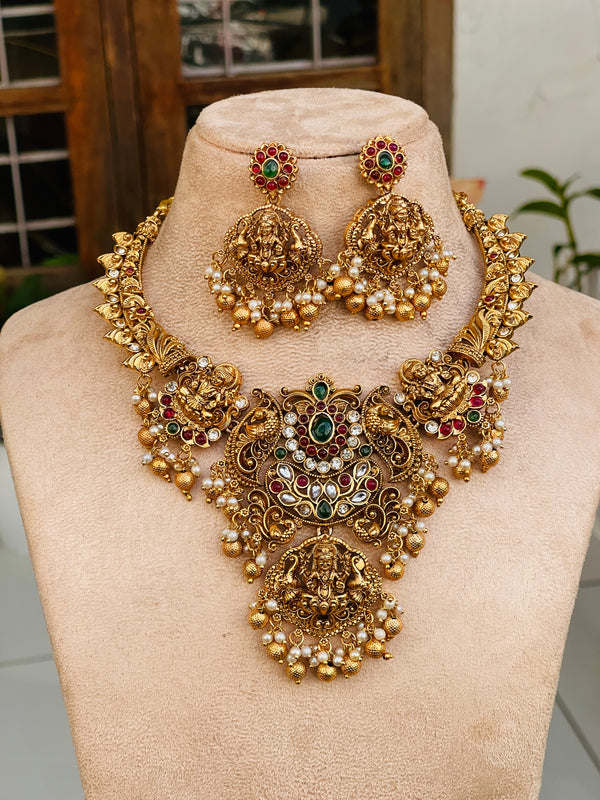 Heavy Goddess Haaram Gold Beads