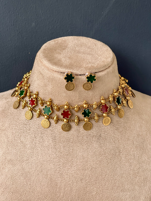 Multi Flower coin chocker