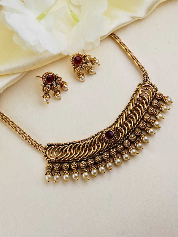 Premium Ruby Spring Design Necklace