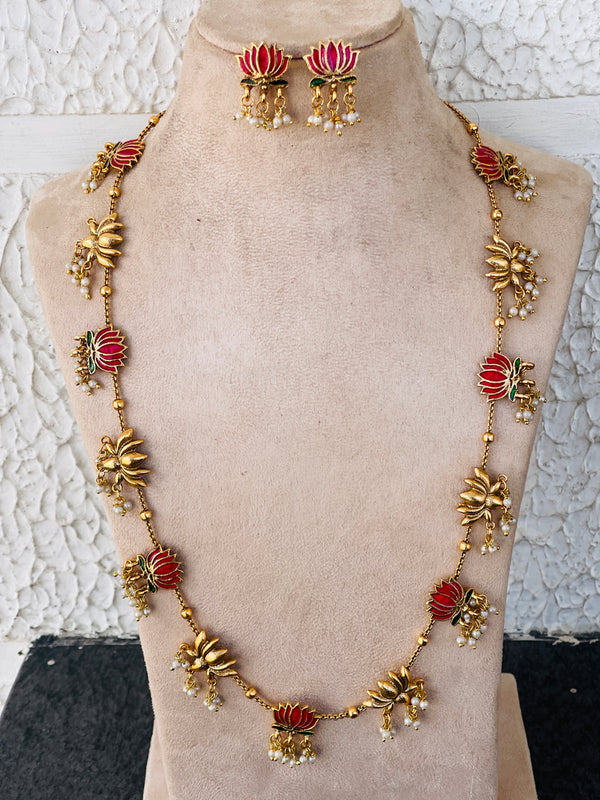 Gold and Color Lotus Mixed Haaram