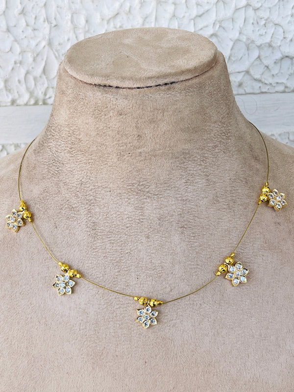 Invisible Flower Diamond necklace