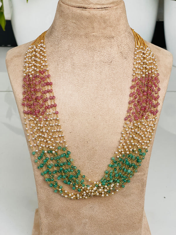16 Layer Multi Color Pearl Necklace