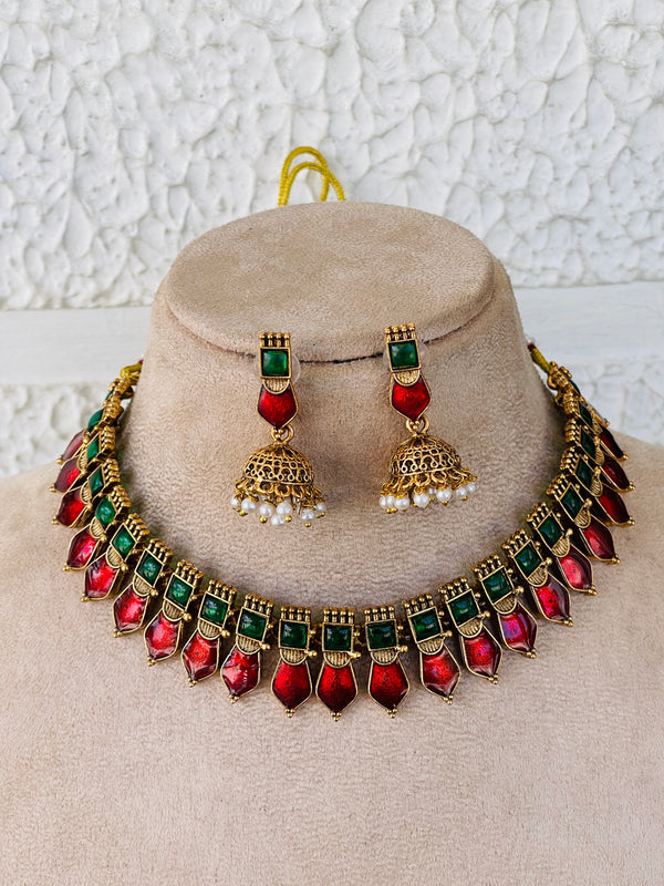 Red palakka necklace