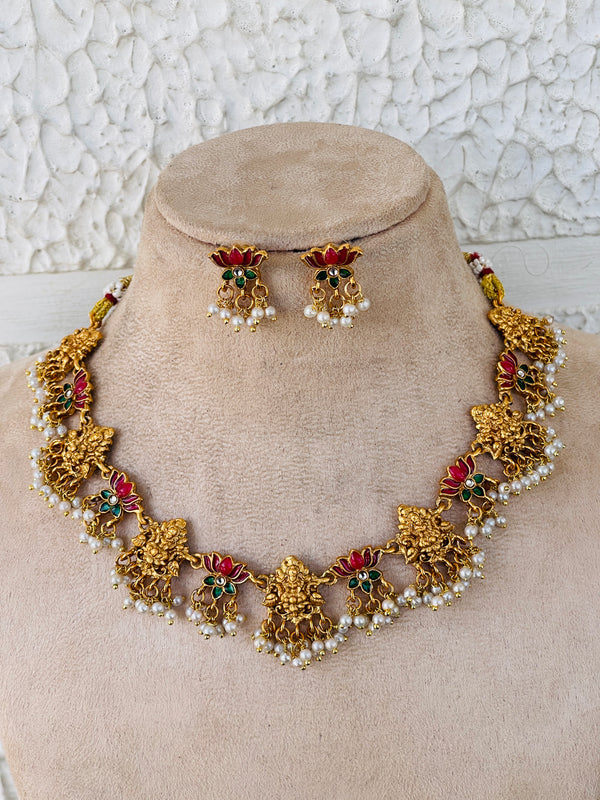 Lotus Goddess Kundan Necklace