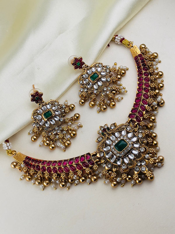 Jadu Kundan Ruby Necklace