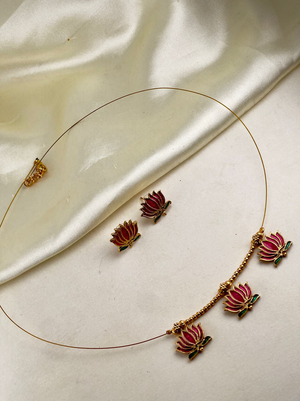 Invisible Triple Lotus Necklace