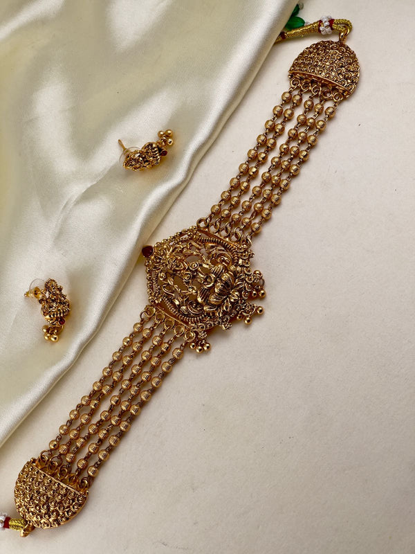 Antique Gold Pearl High Neck chocker