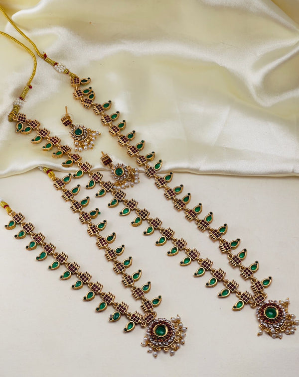 Antique Gold Premium Palaka set with 2 Haram