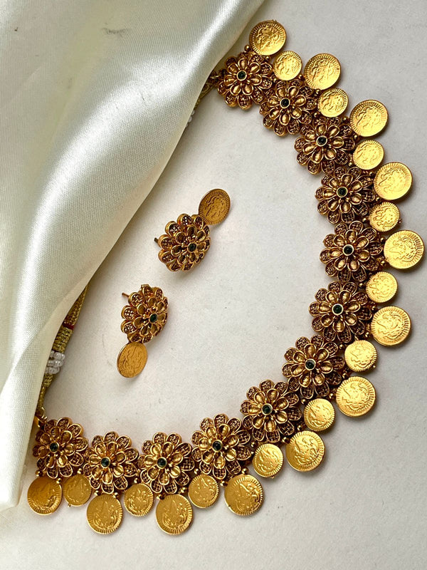 Flowere Double Layer Coin Necklace