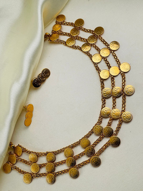 Three layer coin necklace