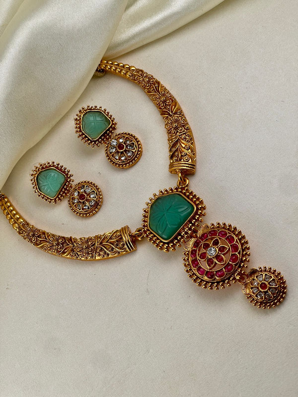 Turquoise Haski Polki Necklace