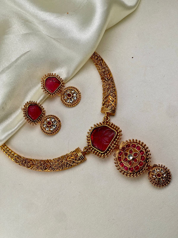 Ruby Haski Polki Necklace