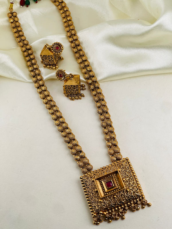 Premium Long Gold Square Haaram