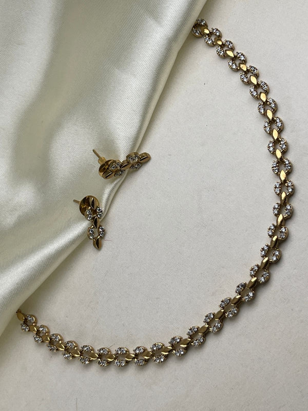 Premium AD Stone Brass Necklace