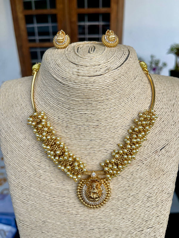 Premium Quality Beads Diamond Gold Necklace