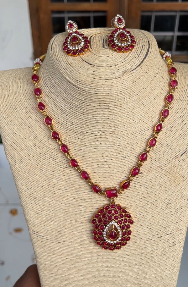 Jyothika inspired Ruby Budget Necklace