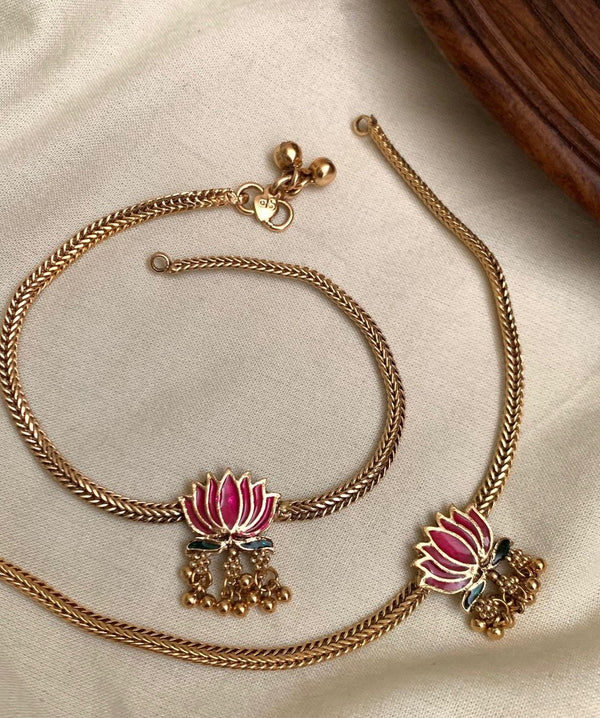 Gold Plated Gold Beads Lotus Padaswaram