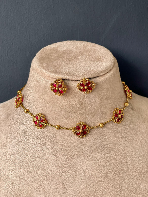 Ruby Flower Chocker