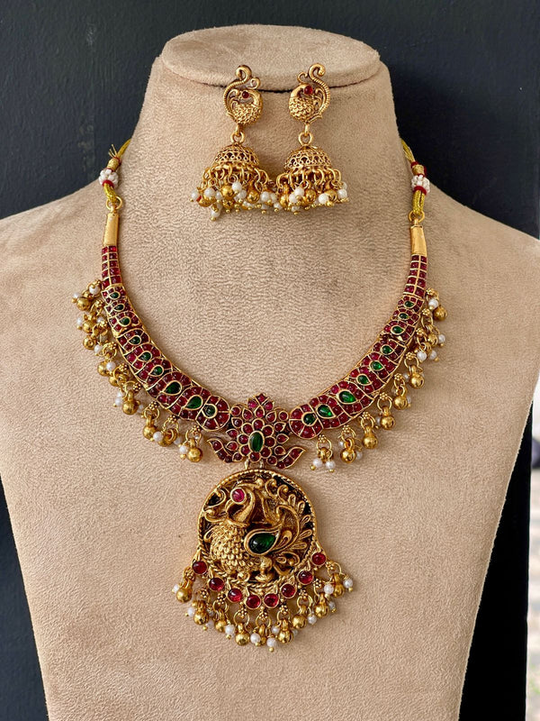 Multistone  Hasli Peacock Necklace