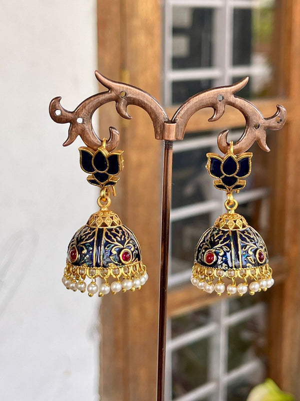 Blue Enamel Hanging Jumkha